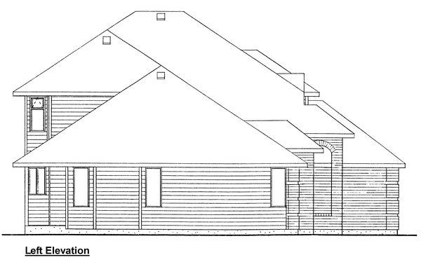 Left Elevation for House Plan #200283