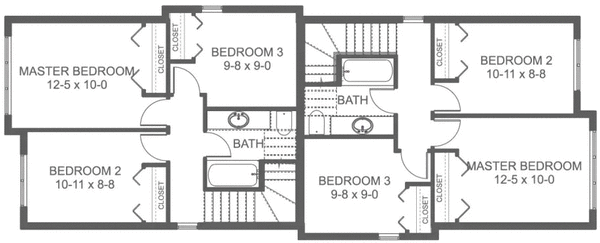 Second Floor Plan for House Plan #194122