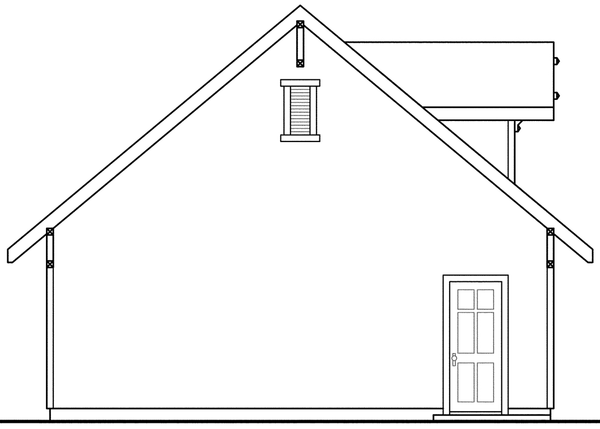 Left Elevation for House Plan #341480