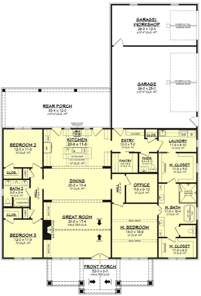 Main Floor Plan for House Plan #303143
