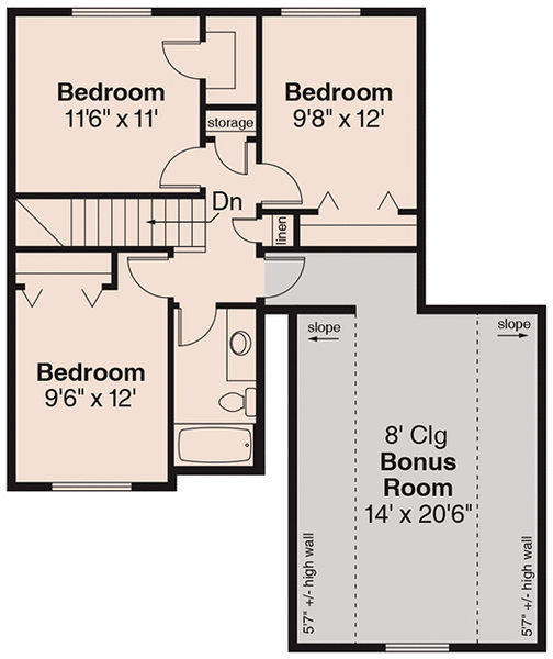 Second Floor Plan for House Plan #346941