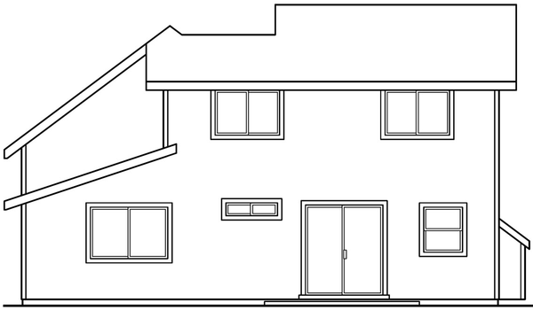 Rear Elevation for House Plan #346941