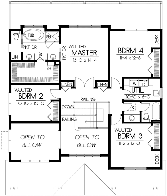 Second Floor Plan for House Plan #235026
