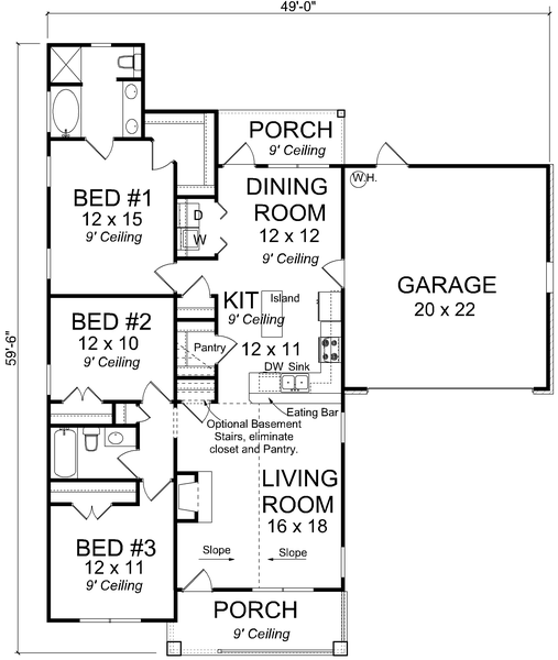 Main Floor Plan for House Plan #247931