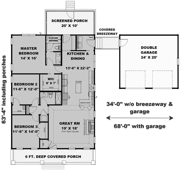 Main Floor Plan for House Plan #437851