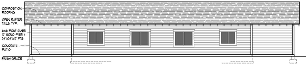 Rear Elevation for House Plan #802781
