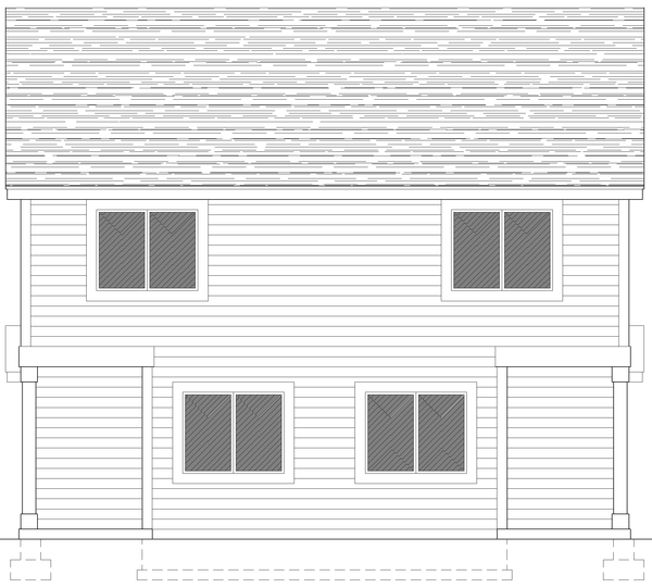 Rear Elevation for House Plan #802582