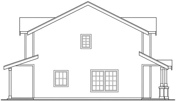 Left Elevation for House Plan #342412