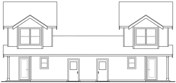 Rear Elevation for House Plan #342412