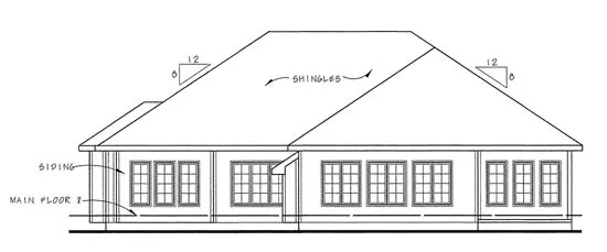 Rear Elevation for House Plan #709981