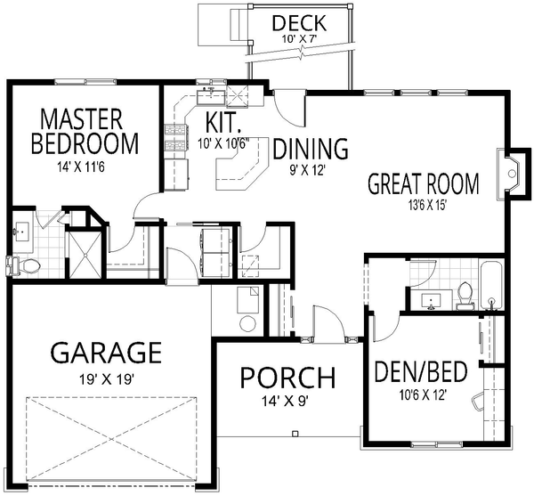 Main Floor Plan for House Plan #800811