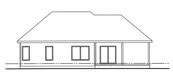 Rear Elevation for House Plan #701831