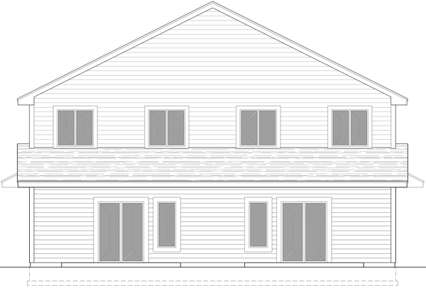 Rear Elevation for House Plan #800292