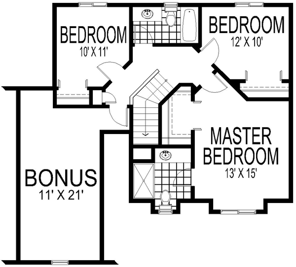 Second Floor Plan for House Plan #808181