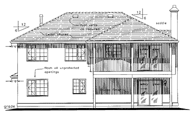 Rear Elevation for House Plan #139319