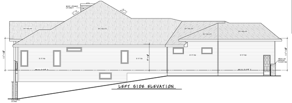 Left Elevation for House Plan #150183