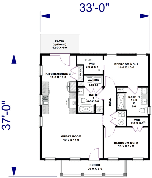 Main Floor Plan for House Plan #437501