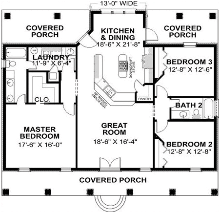 Main Floor Plan for House Plan #430461