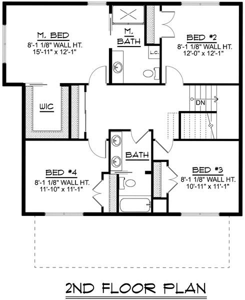 Second Floor Plan for House Plan #752232