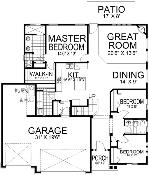 Main Floor Plan for House Plan #809171