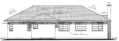 Rear Elevation for House Plan #132419