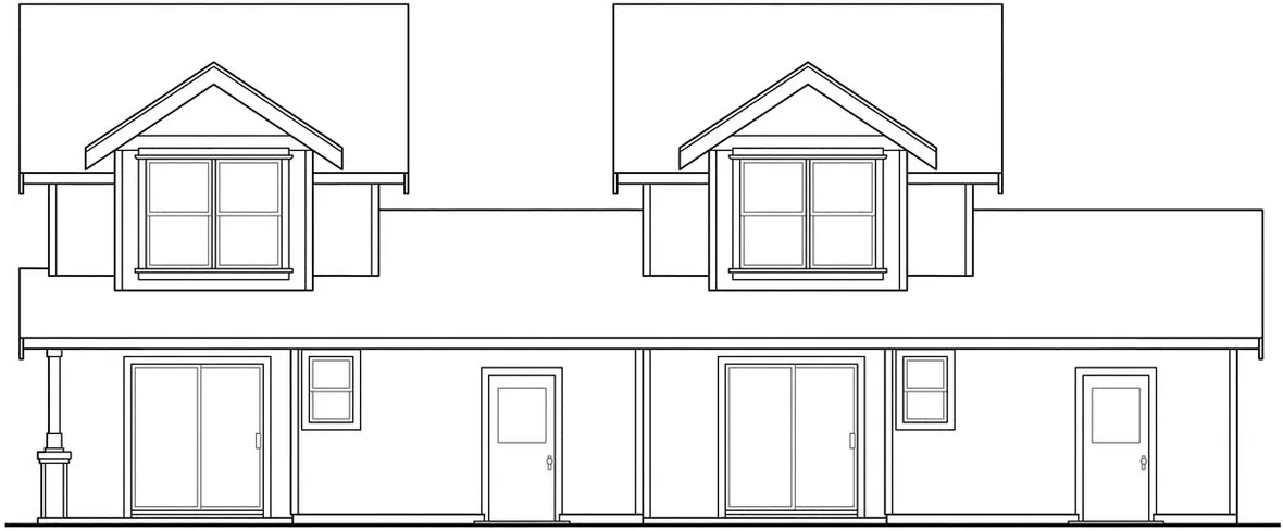 Rear Elevation for House Plan #342581