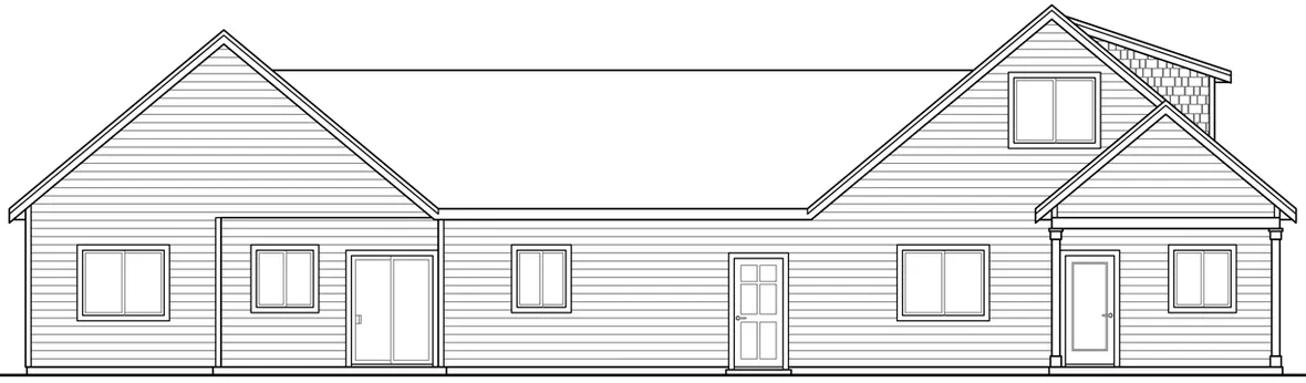 Rear Elevation for House Plan #340772