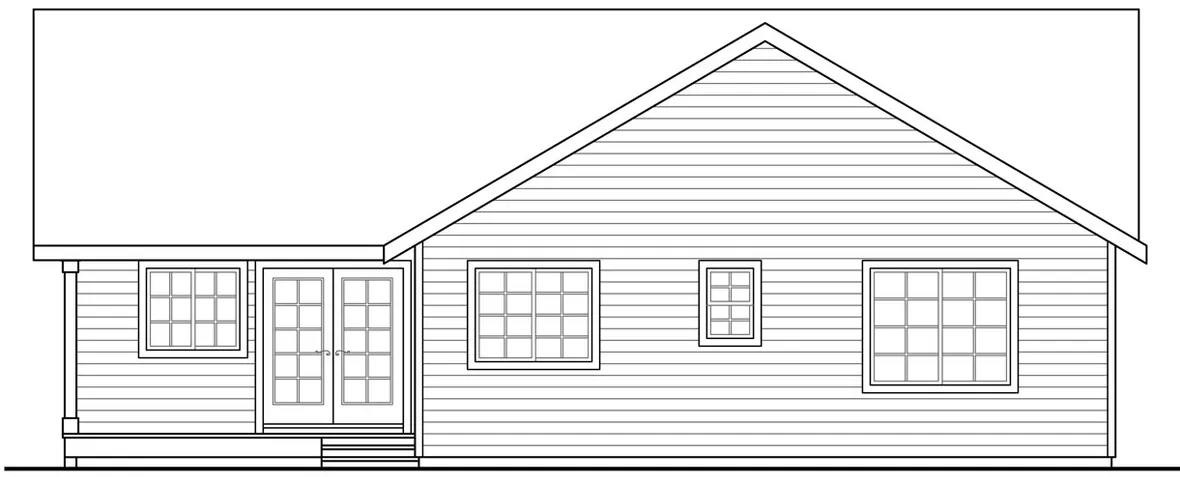 Rear Elevation for House Plan #348921