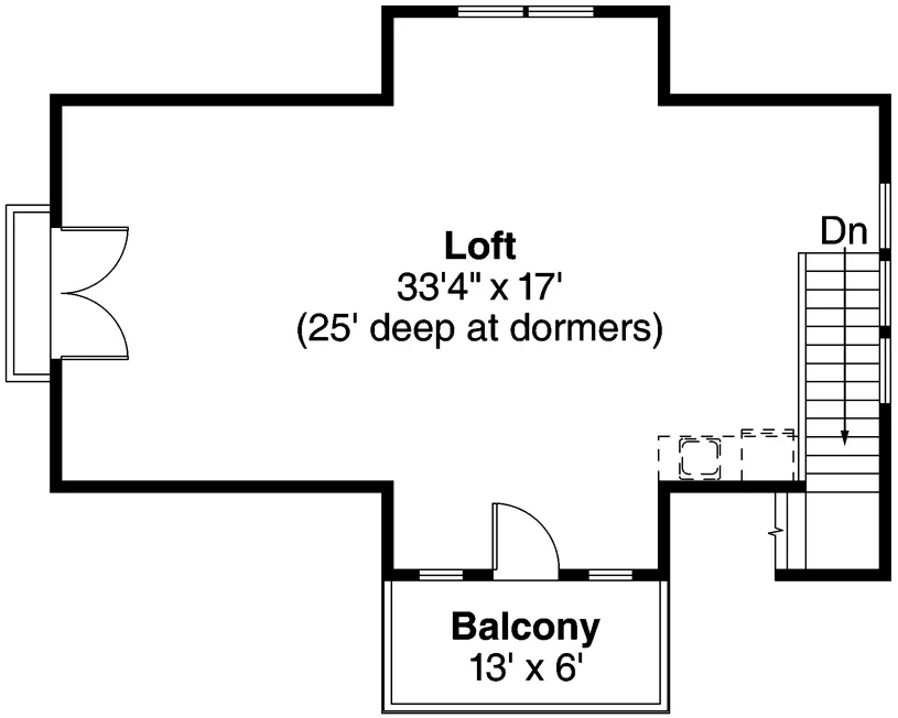 Second Floor Plan for House Plan #344371