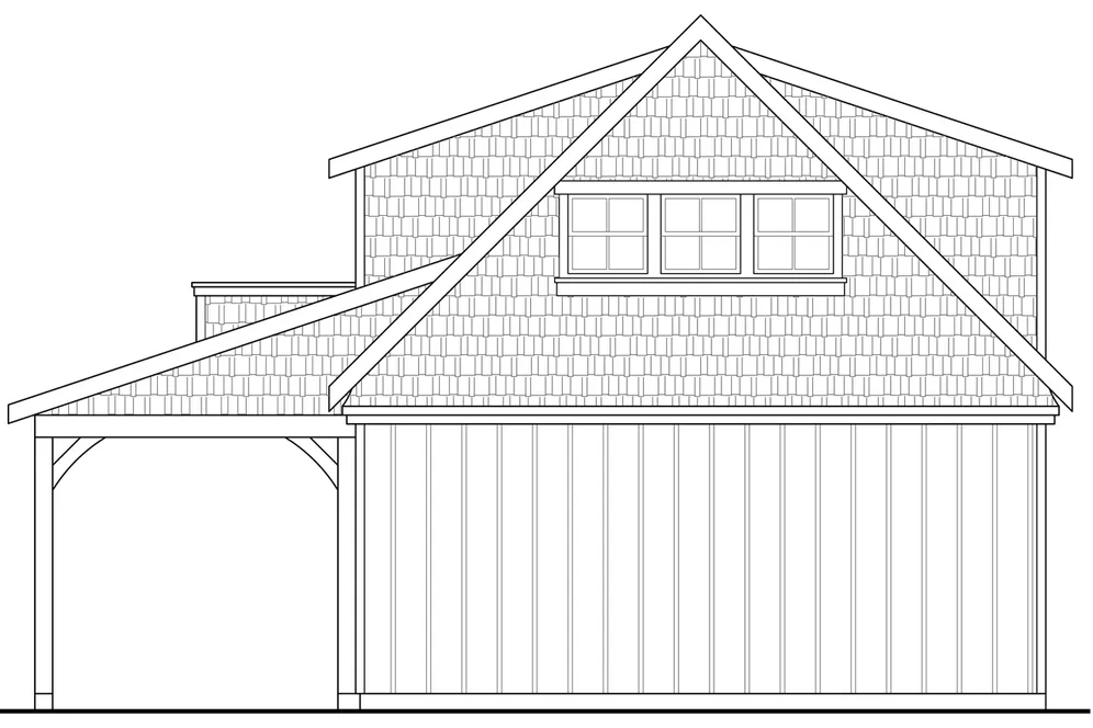 Rear Elevation for House Plan #344371