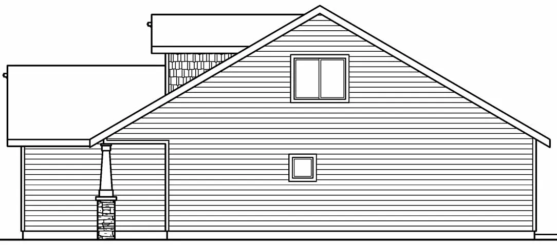 Right Elevation for House Plan #340651