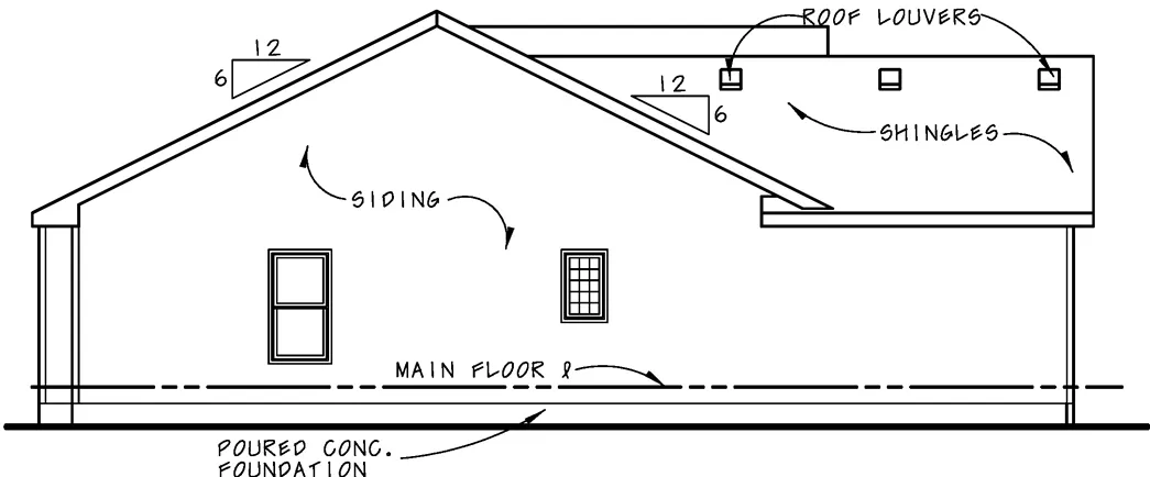 Left Elevation for House Plan #152652