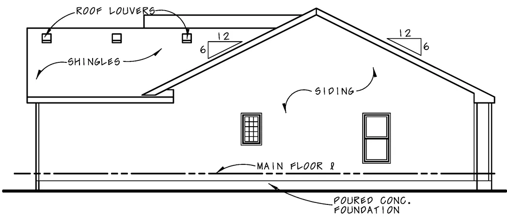 Right Elevation for House Plan #152652