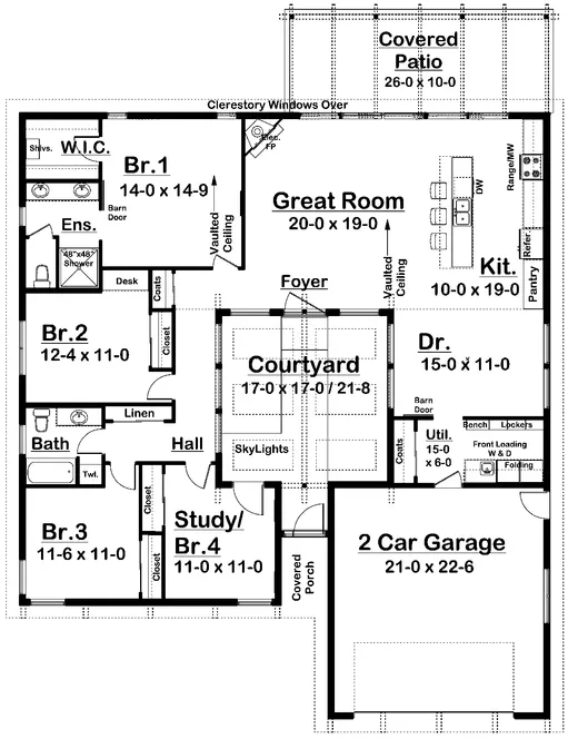 Main Floor Plan for House Plan #203060