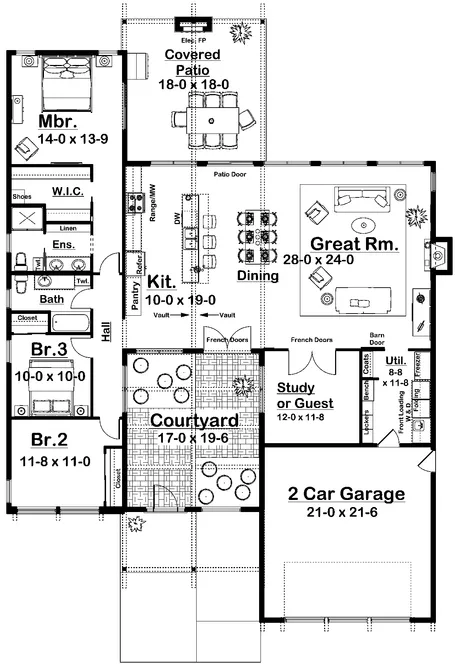 Main Floor Plan for House Plan #203150