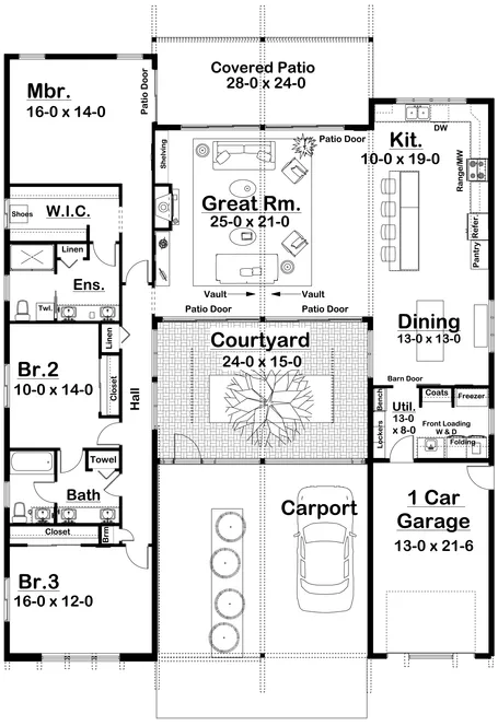 Main Floor Plan for House Plan #203152