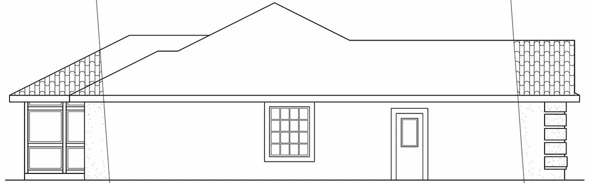 Left Elevation for House Plan #346371