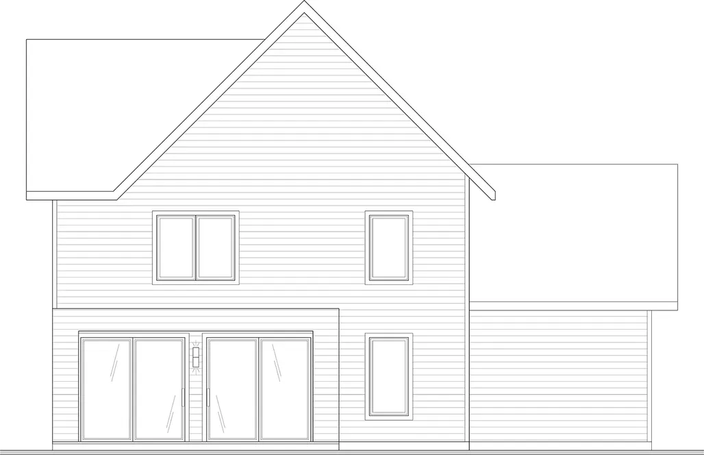 Rear Elevation for House Plan #146242