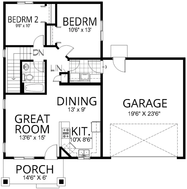 Main Floor Plan for House Plan #802190