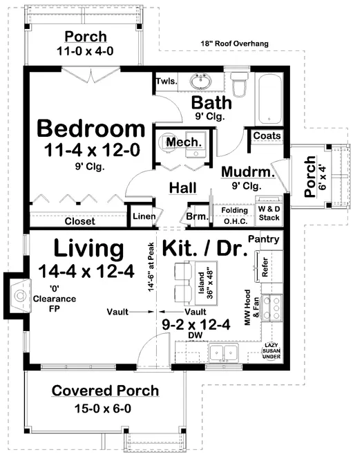 Main Floor Plan for House Plan #203160