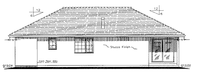 Rear Elevation for House Plan #134419