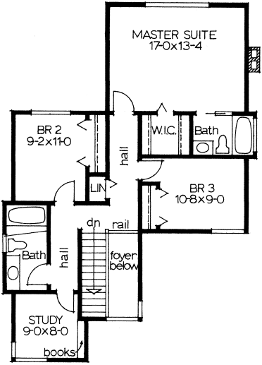 Second Floor Plan for House Plan #200849