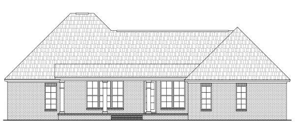 Rear Elevation for House Plan #210042