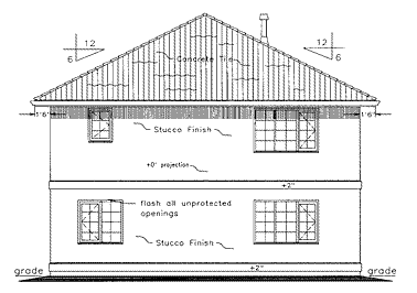 Rear Elevation for House Plan #137419