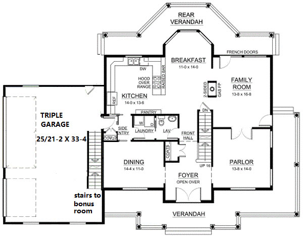 Main Floor Plan for House Plan #108291