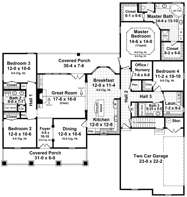 Main Floor Plan for House Plan #210522