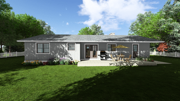 Rear Elevation for House Plan #200299