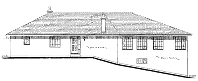Rear Elevation for House Plan #133339