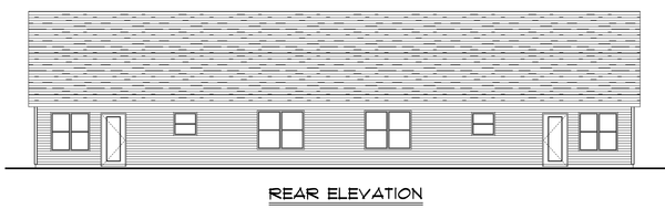 Rear Elevation for House Plan #750822