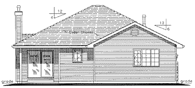 Rear Elevation for House Plan #133213
